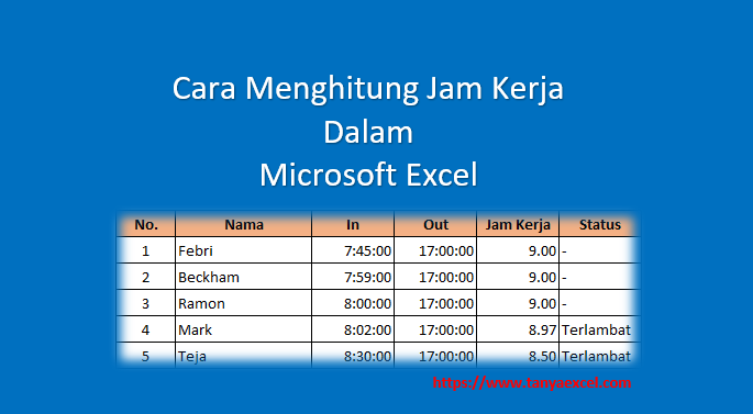 Cara Menghitung Jam Kerja Dalam Excel